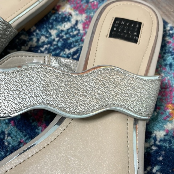 WHBM Silver Brynn Cobblestone Flat Sandals - Picture 3 of 8